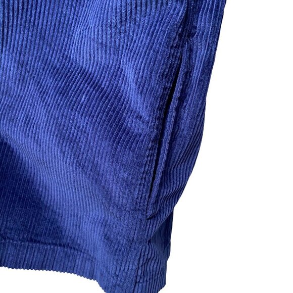 American Eagle Corduroy Shirt Jacket Medium Mens Navy Blue Snap Front Pockets - Picture 9 of 10
